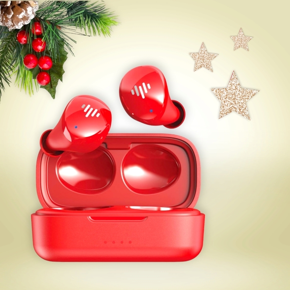 Red Wireless Waterproof 5.3 Bluetooth Earbuds W/Built-in Microphone Gift Wrapped - Picture 8 of 10